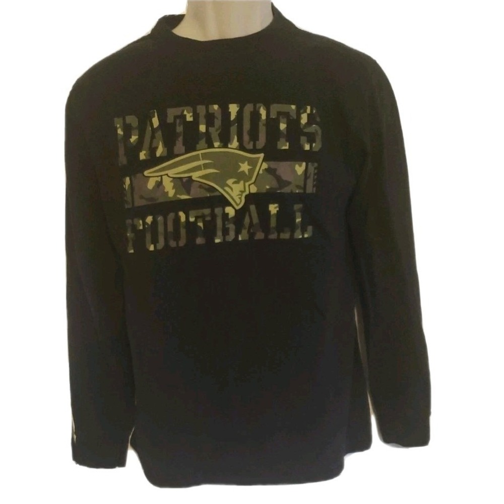 New England Patriots Men's‎ Long Sleeved Shirt Top Camo Logo Size M Team Apparel